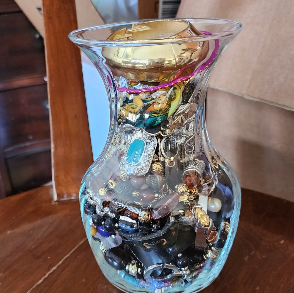 GRAB BAG/VASE FULL OF JEWELRY